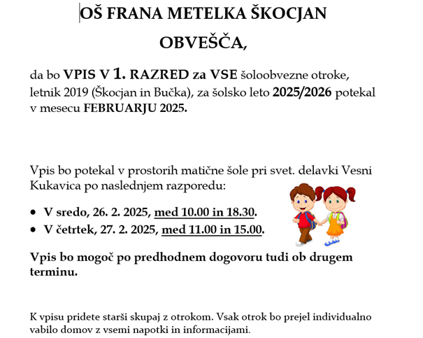 VPIS V 1. RAZRED